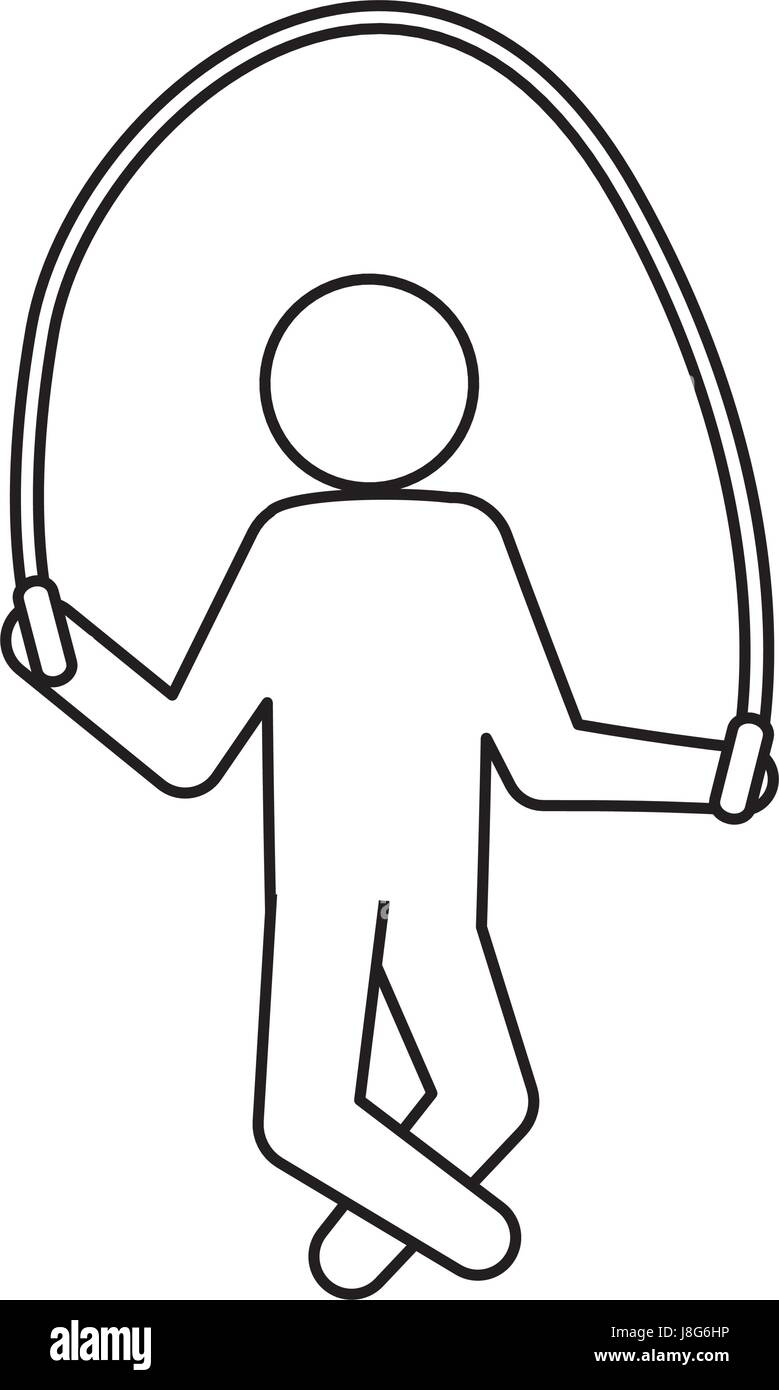 pictogram man jumping rope workout Stock Vector Image & Art - Alamy