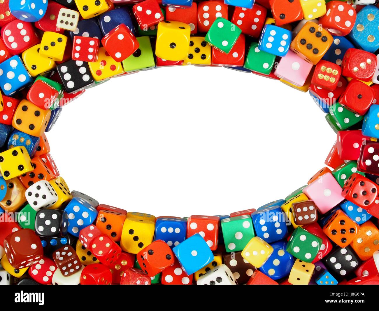 Dice collection with copy space in the middle Stock Photo - Alamy