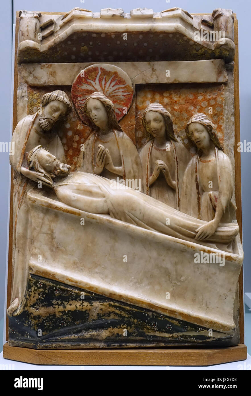 Entombment of Christ, England, c. 1380 1420, alabaster with polychrome   Cinquantenaire Museum   Brussels, Belgium   DSC08563 Stock Photo