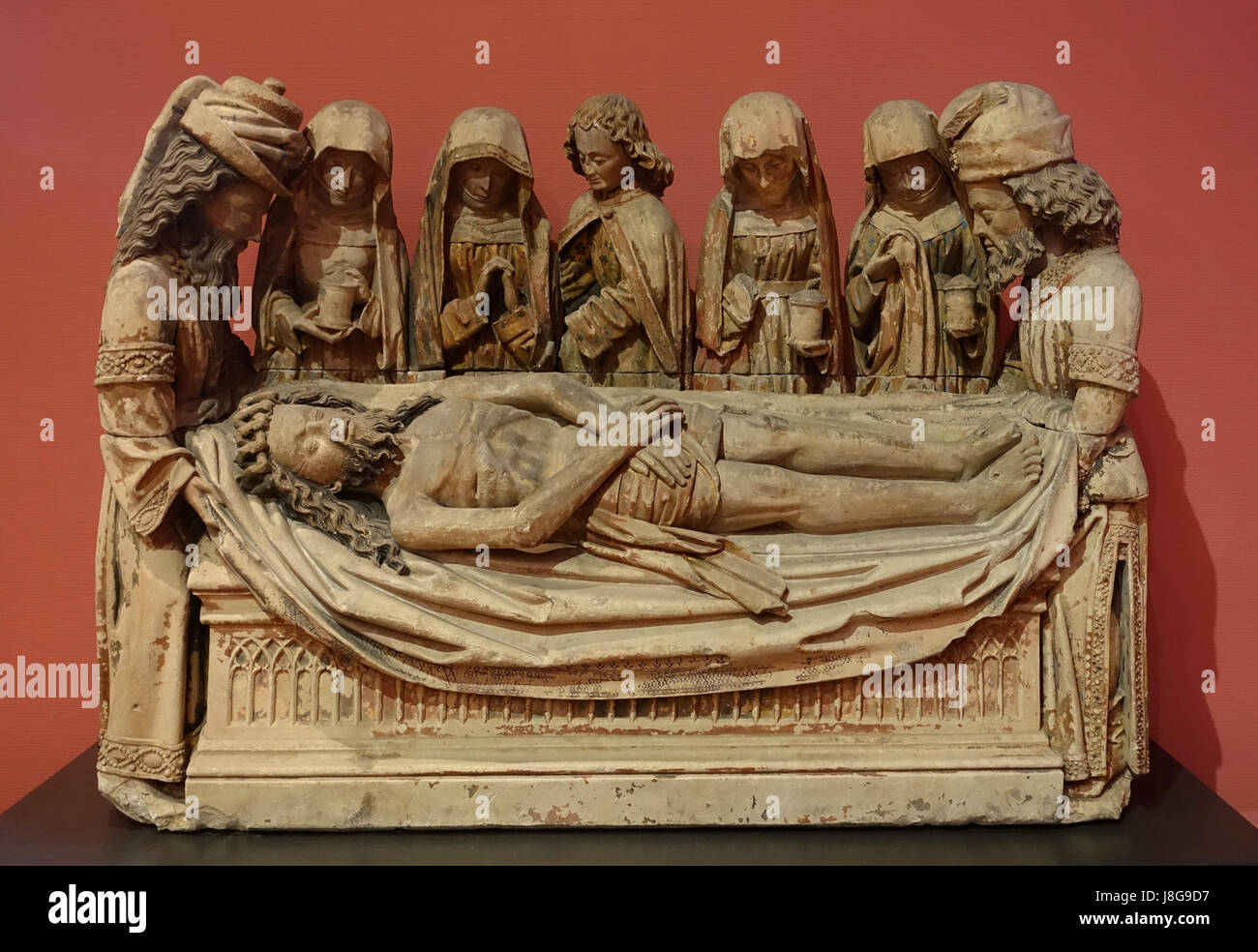 Entombment of Christ, from Hautrage, Hainaut, 1502 1505, limestone, polychrome   Cinquantenaire Museum   Brussels, Belgium   DSC08641 Stock Photo