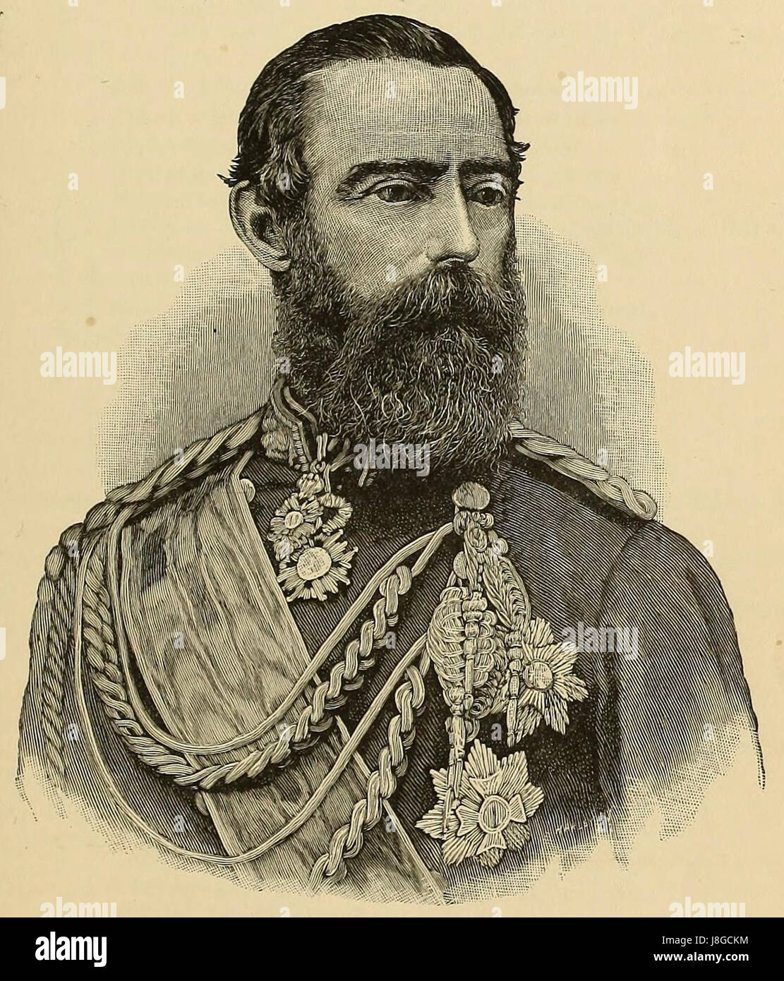 General Dominis, Consort of the Heir Apparent, The Legends and Myths of Hawaii (1888) (cropped) Stock Photo