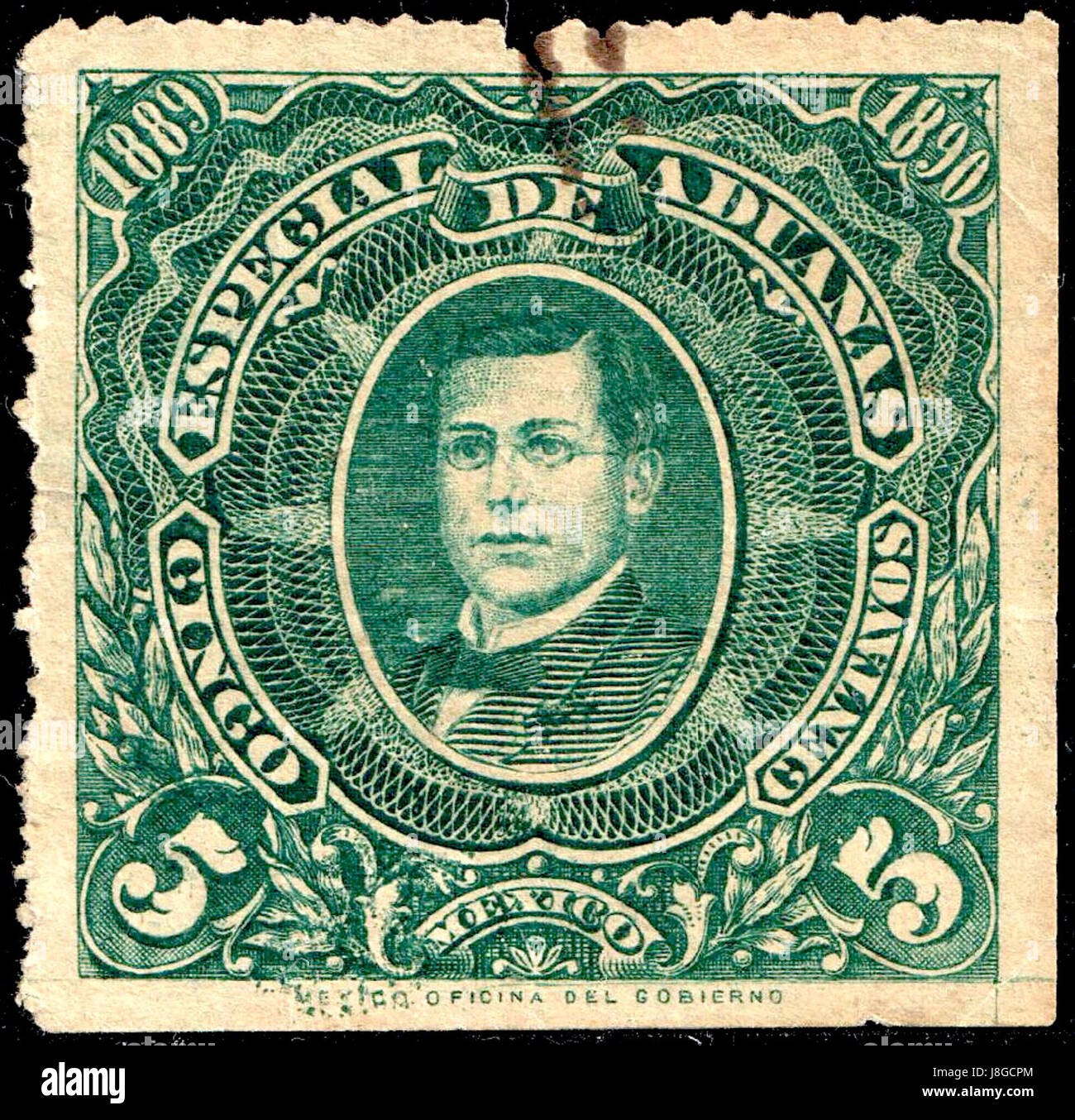 Mexico 1889 1890 customs revenue 46 Stock Photo