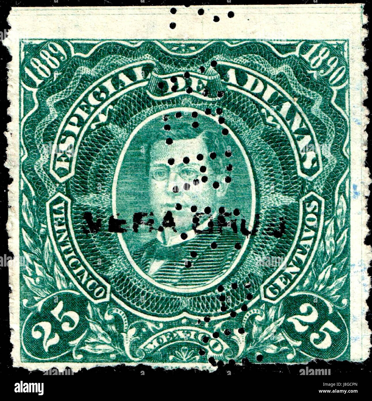 Mexico 1889 1890 customs revenue 48 Stock Photo