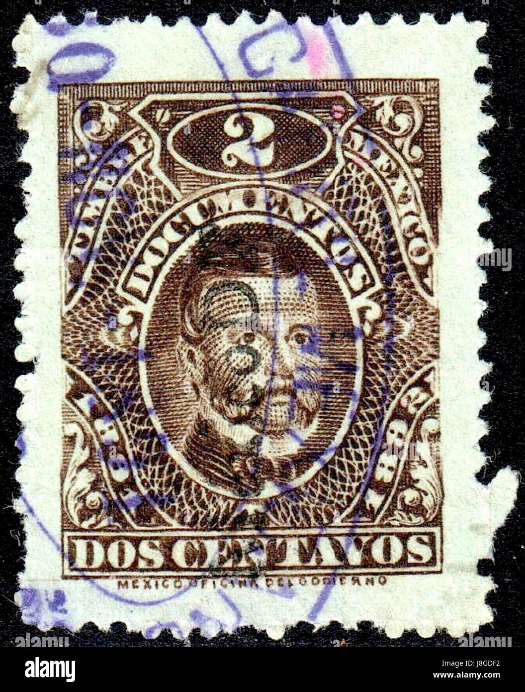 Mexico 1891 92 documents revenue F195 Mexico DF Stock Photo