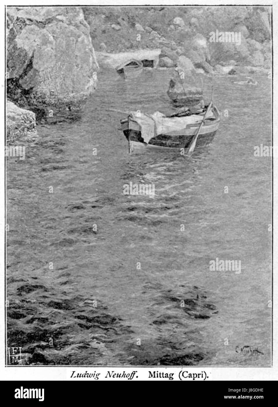 Ludwig Ferdinand Neuhoff   Mittag auf Capri 1898 Stock Photo