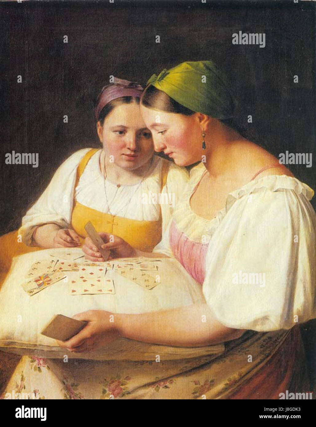 Fortunetelling by A.Venetsianov (1842, Russian museum) Stock Photo