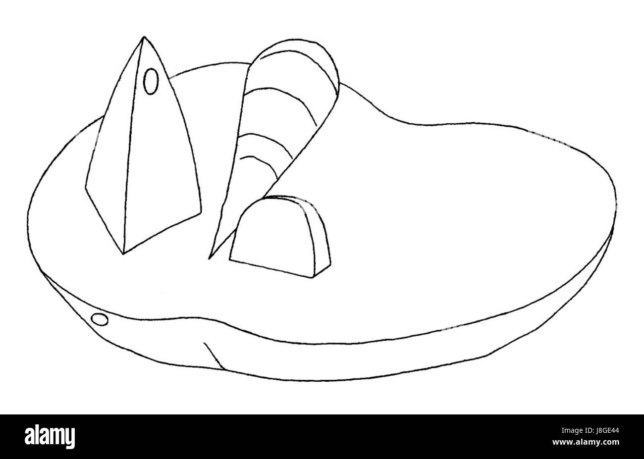 Drawing of the bronze liver of Piacenza front Stock Photo
