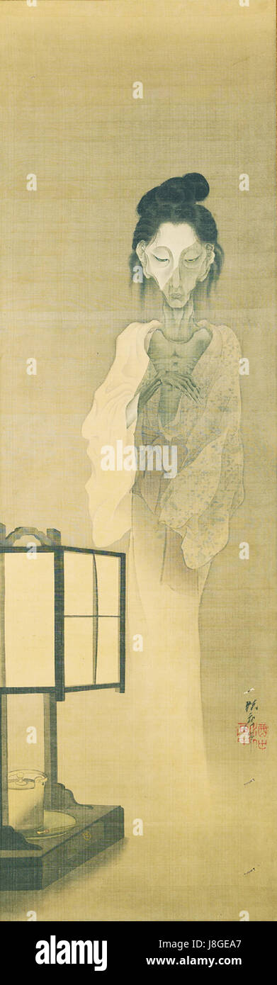 Japanese woodblock print of a ghost hi-res stock photography