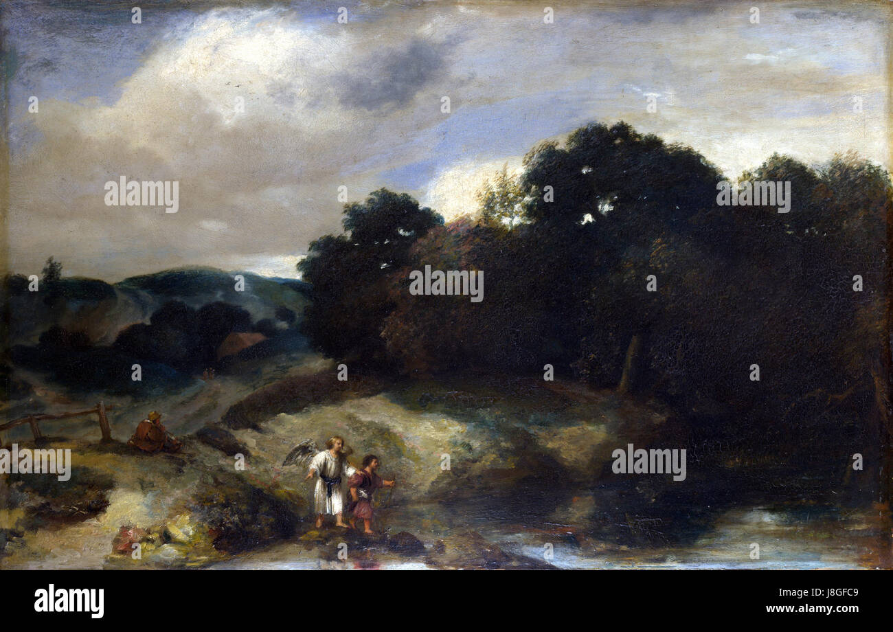 Jan Lievens   A Landscape with Tobias and the Angel Stock Photo