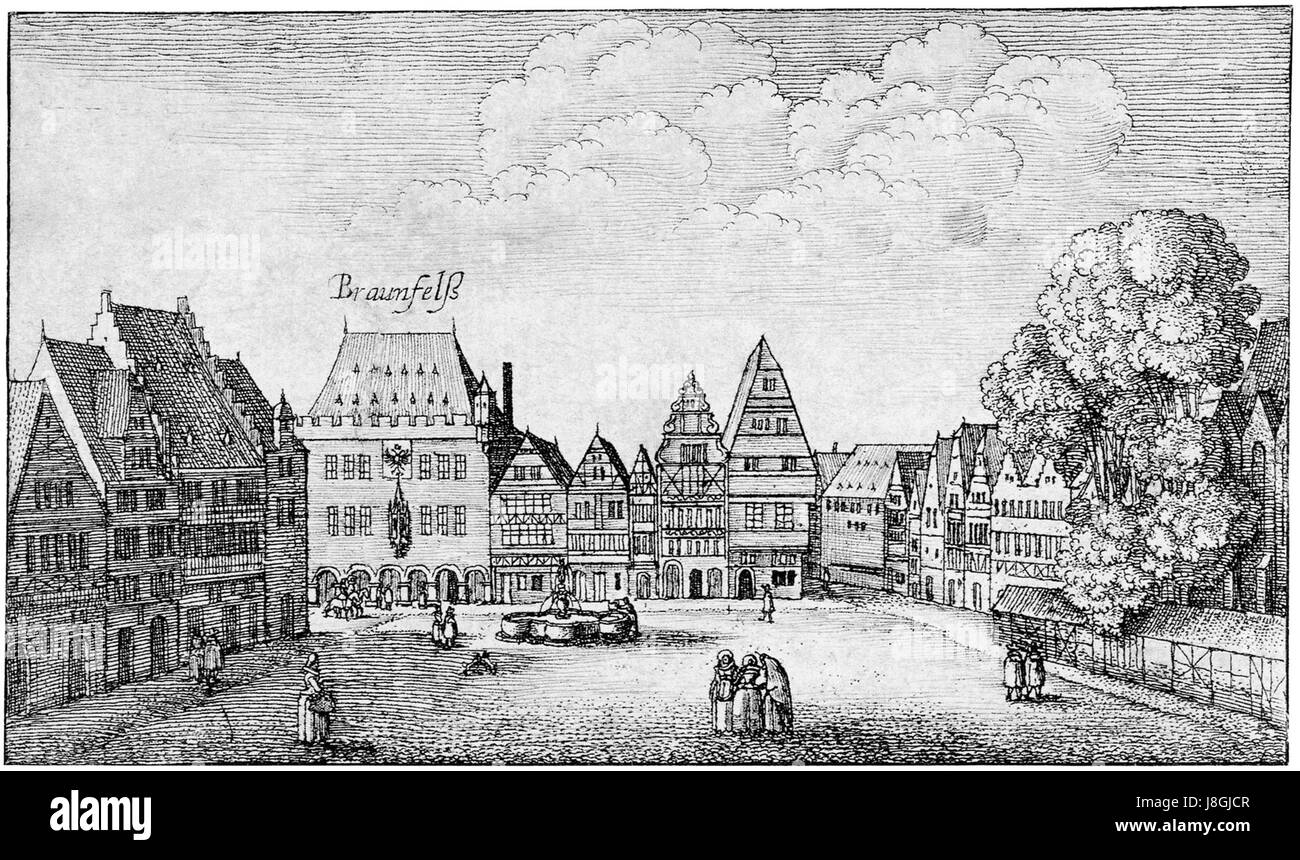 Frankfurt Am Main Wenzel Hollar Liebfrauenberg nach Westen 1635 Stock Photo