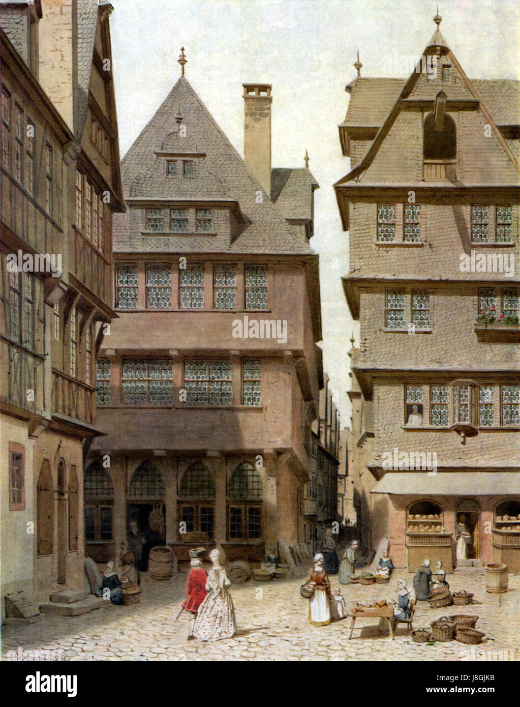 Frankfurt Am Main Carl Theodor Reiffenstein FFMU1850 149 Huehnermarkt Haus Tante Melber Stock Photo