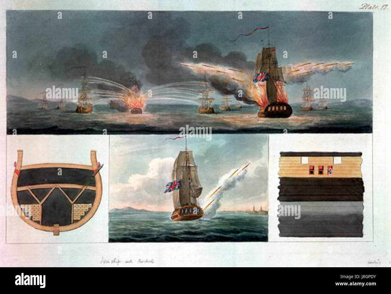 Firing Congreve Rockets PAH7444 Stock Photo