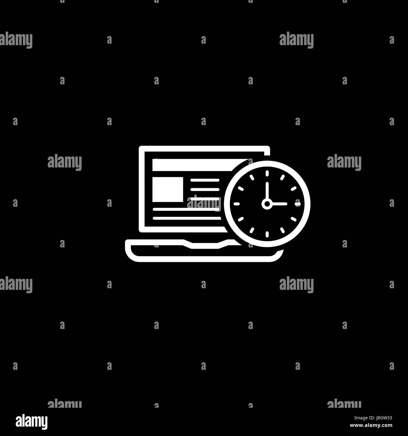Time Management Icon. Business Concept. Flat Design. Stock Vector