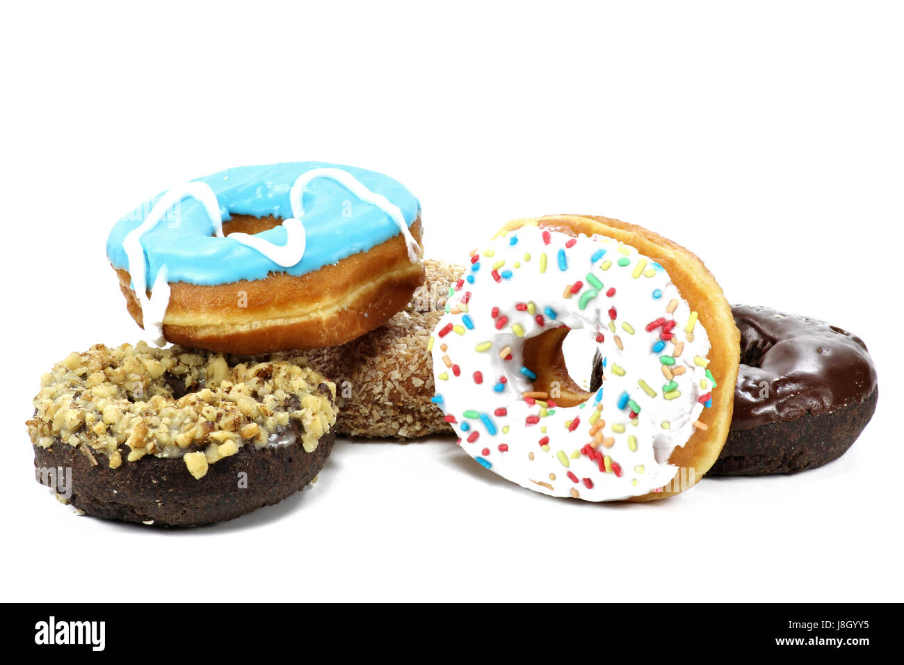 donuts isolated on white background Stock Photo - Alamy