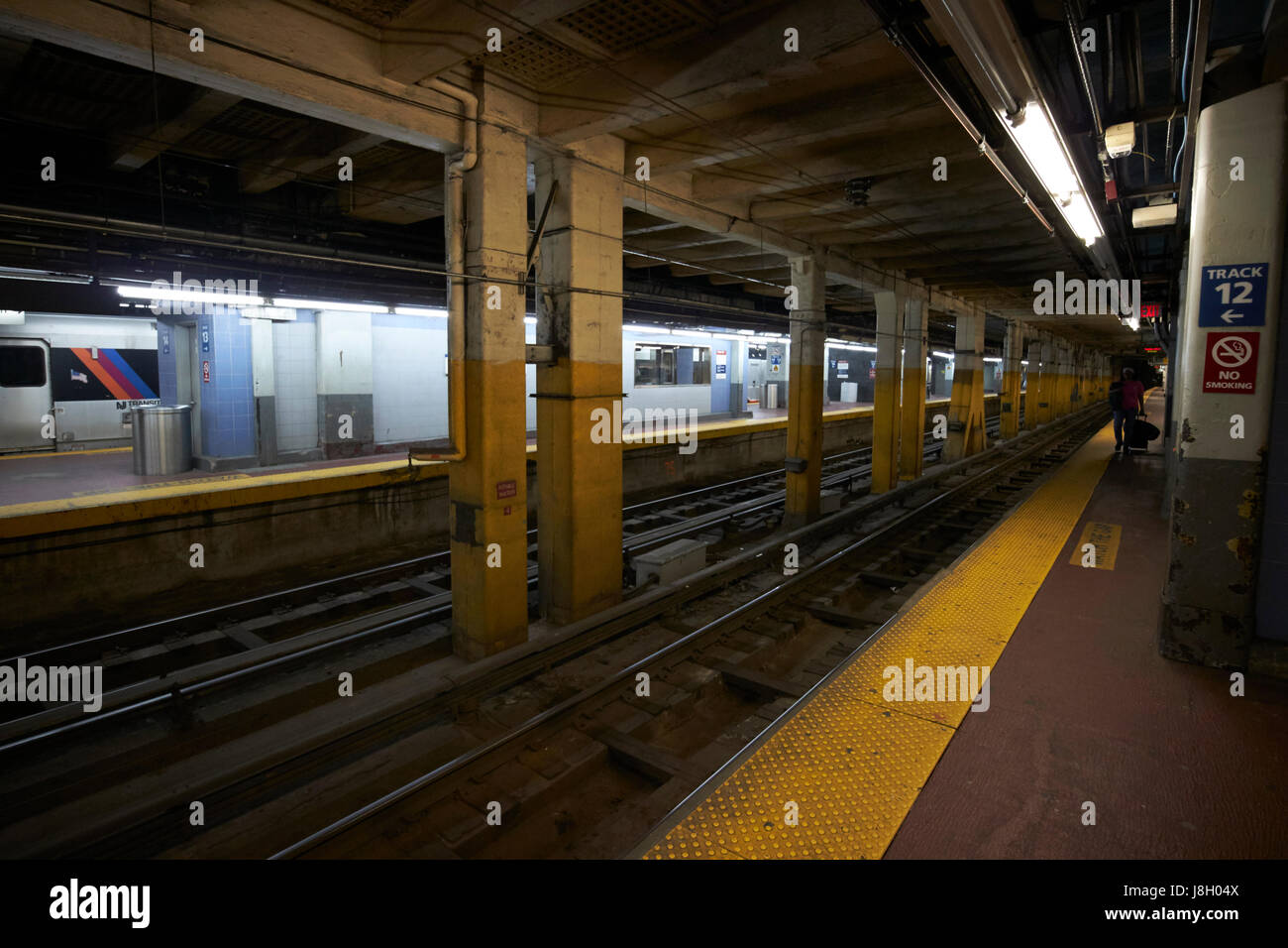 underground amtrak train tracks penn station New York City USA Stock Photo Alamy