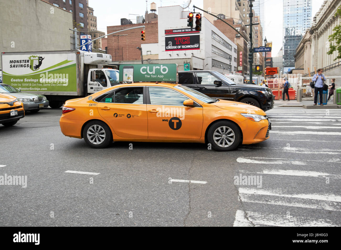 toyota camry New York City yellow cab USA Stock Photo