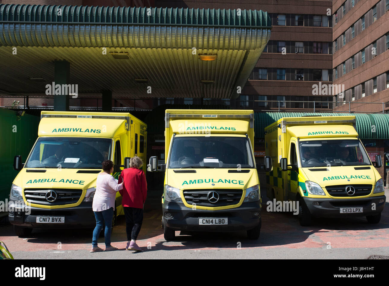 Ambulances seen at the A&E accident and emergency department at the