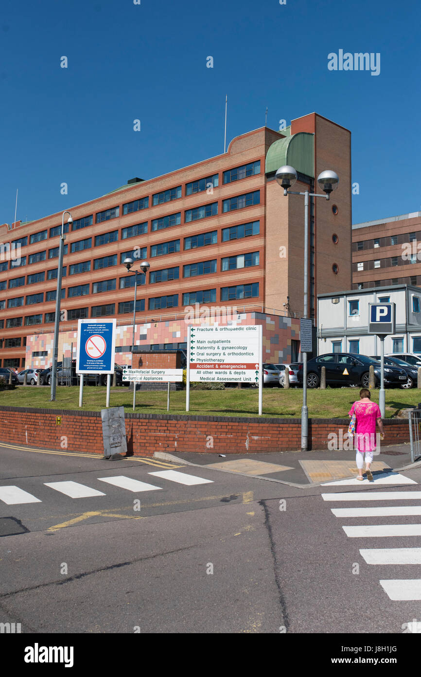 General view of the Royal Gwent Hospital in Newport, Wales, UK Stock
