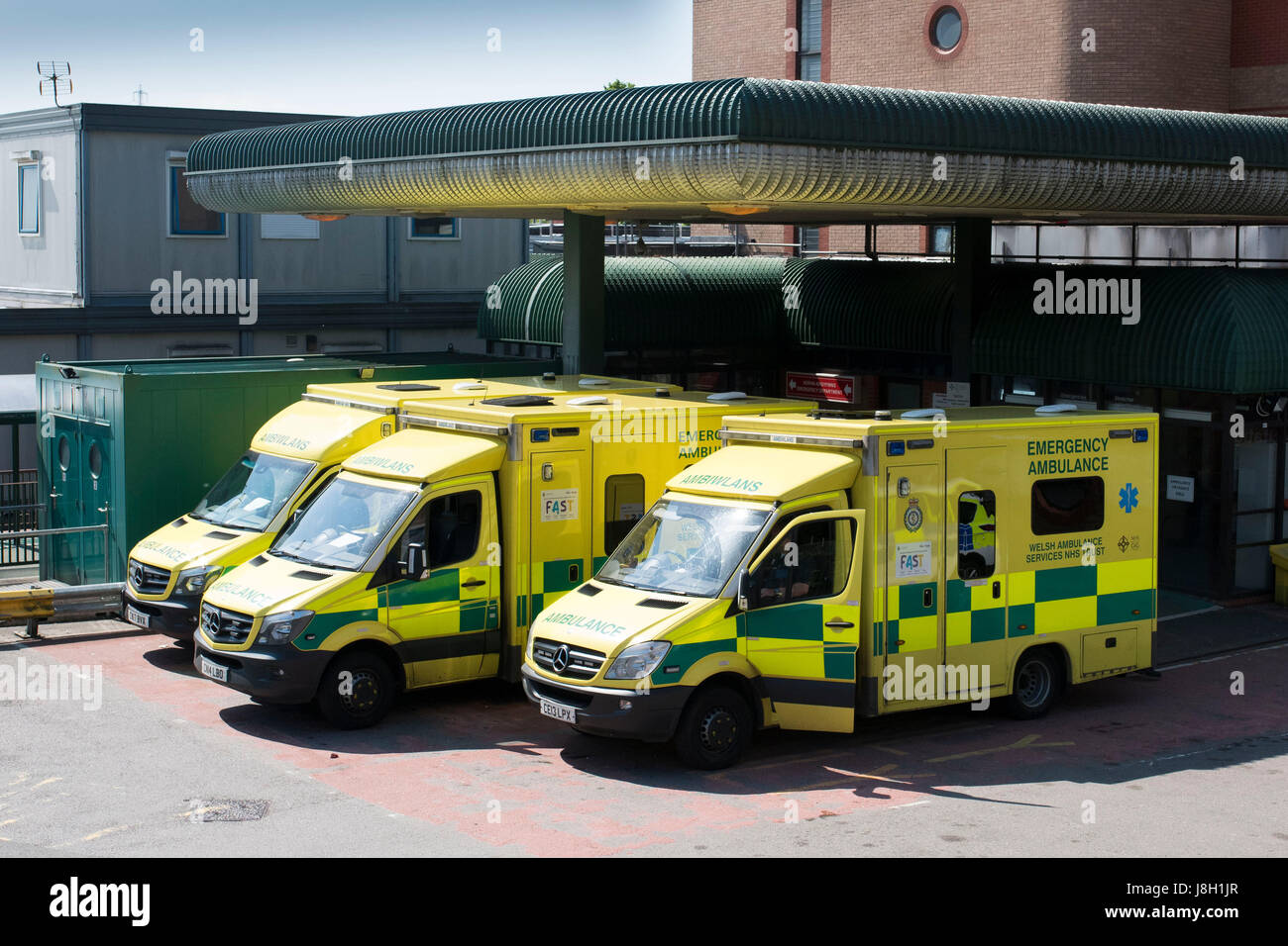 Ambulances seen at the A&E accident and emergency department at the