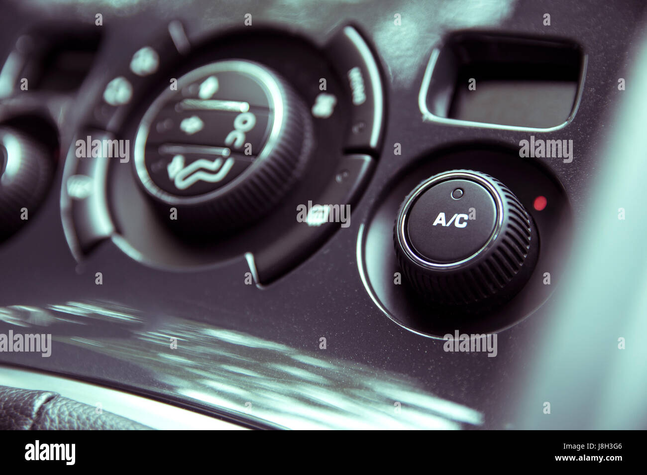 Air conditioning panel in a modern car Stock Photo