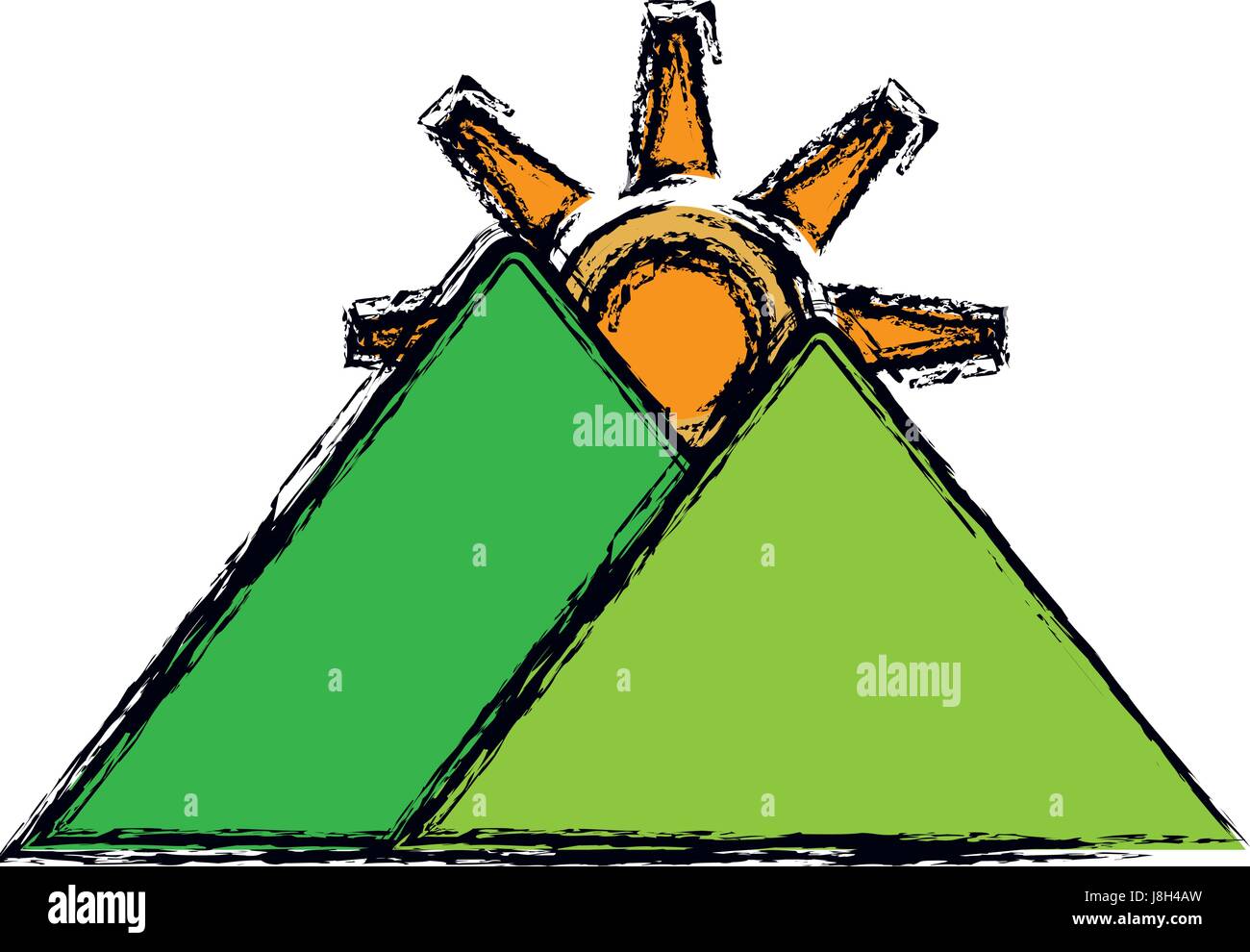 mountains and sun icon Stock Vector Image & Art - Alamy