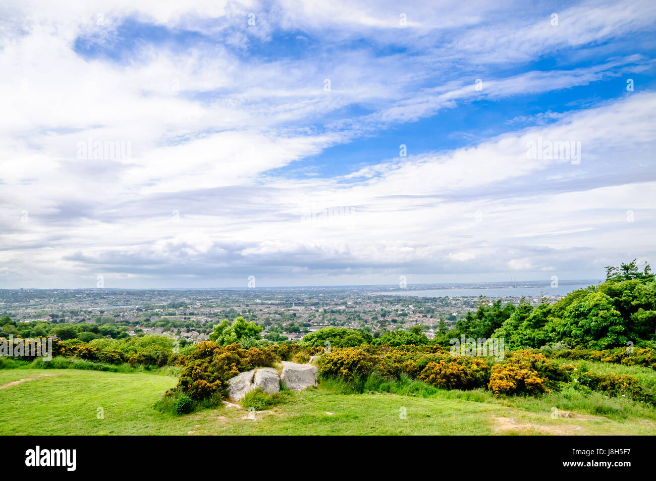 View on coastline by Killiney near Dublin in Ireland Stock Photo
