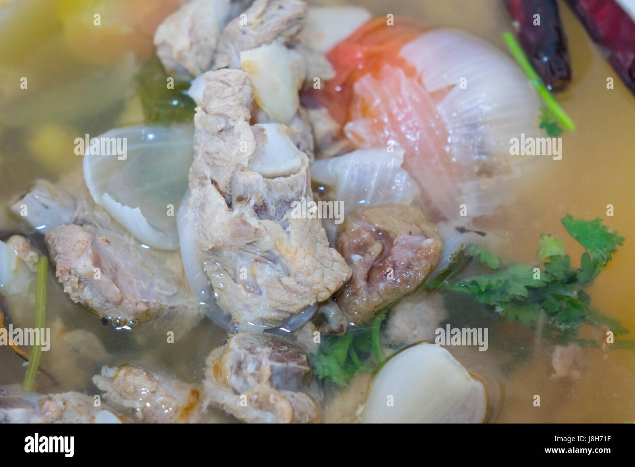 tom yum pork ribs food Thailand pork bone soup Thai food, Tom Zap pork