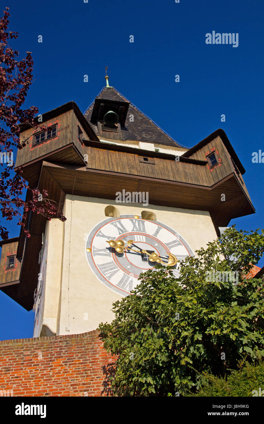 graz clock tower Stock Photo Alamy
