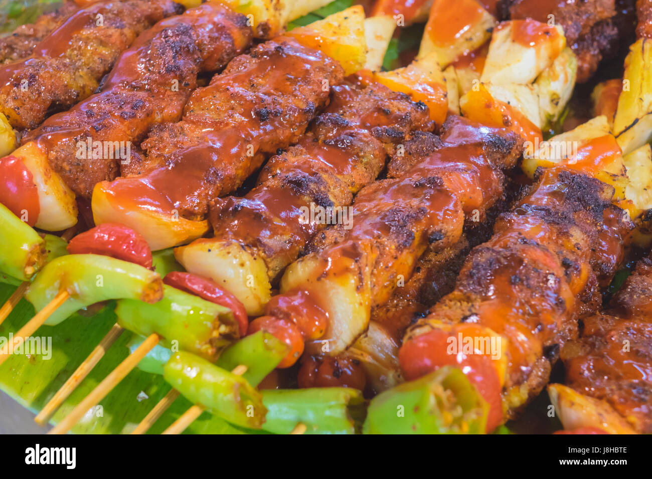 Close up Barbecue on grill Stock Photo - Alamy