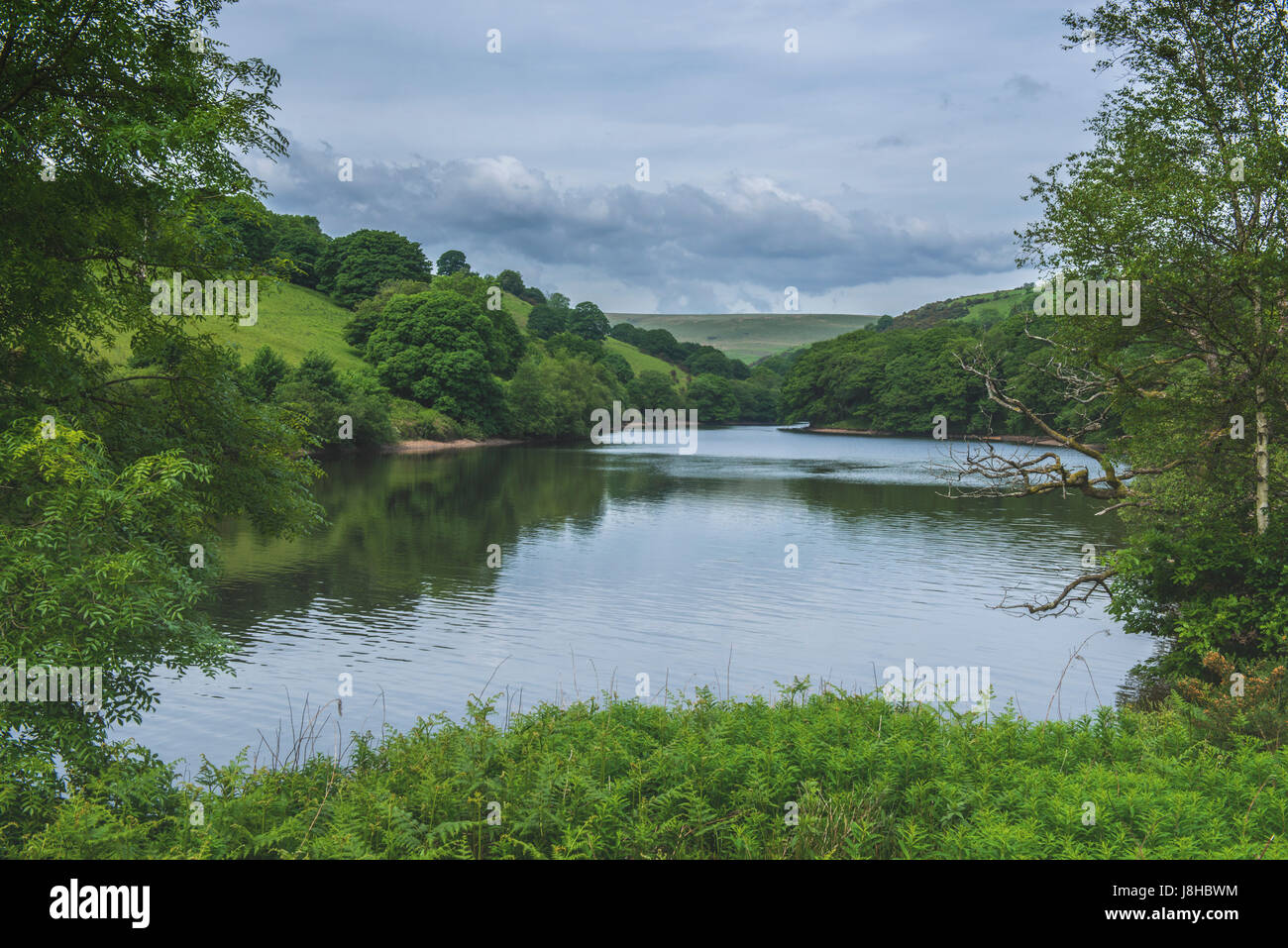 The Lower Lliw Reservoir in the Lliw Valley near Swansea, south Wales Stock Photo