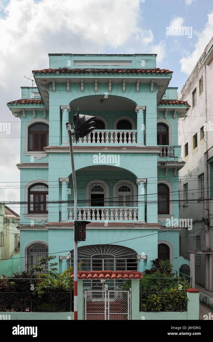 Beautiful colourful building in Habana Vieja (Old Havana) Stock Photo