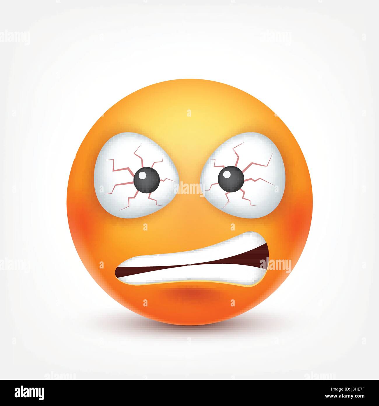 Smiley,angry,sad,devil emoticon. Redface with emotions. Facial expression. 3d realistic emoji. Funny cartoon character.Mood. Web icon. Vector illustration. Stock Vector
