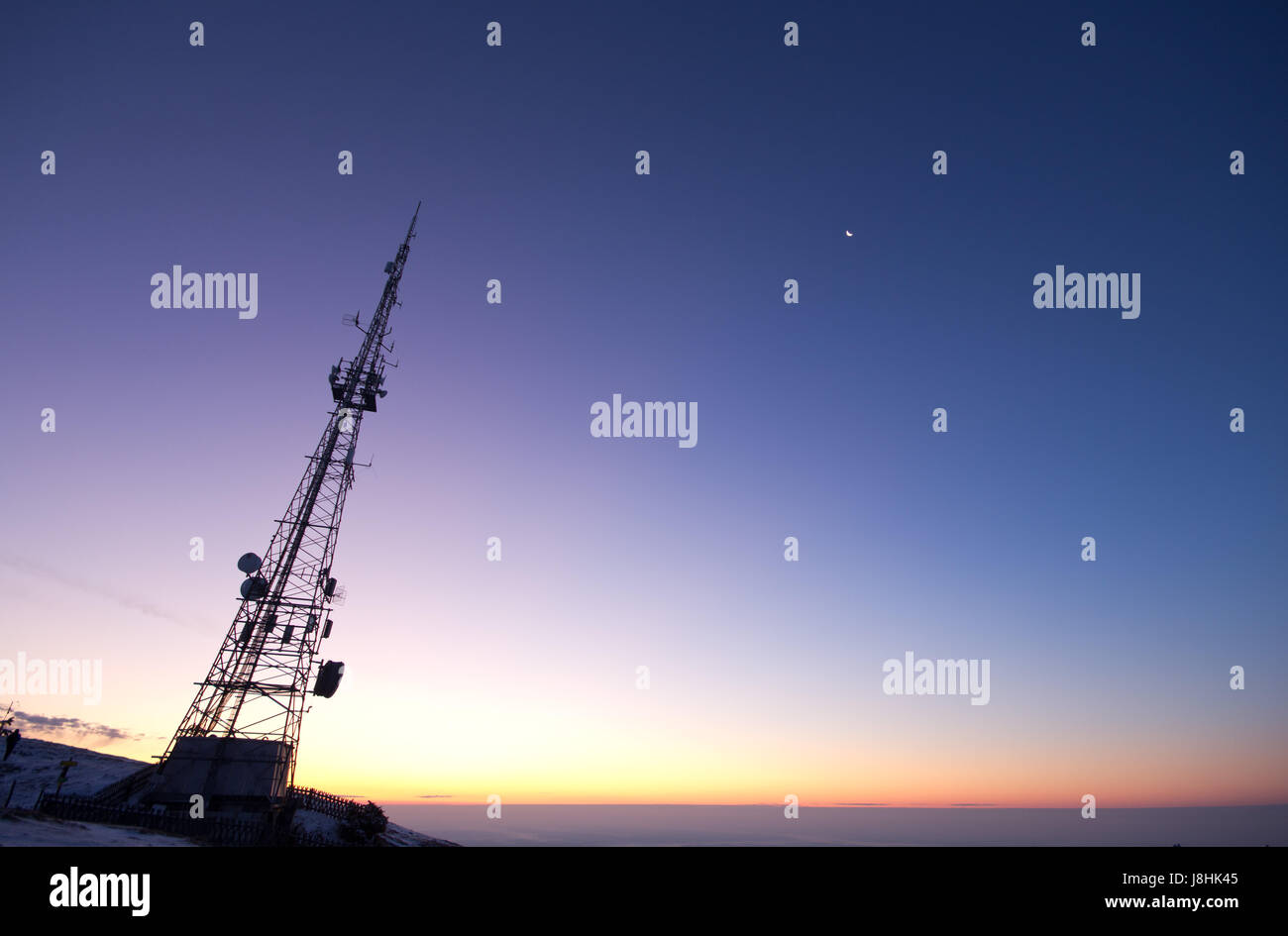 radio antenna on mountain Stock Photo - Alamy