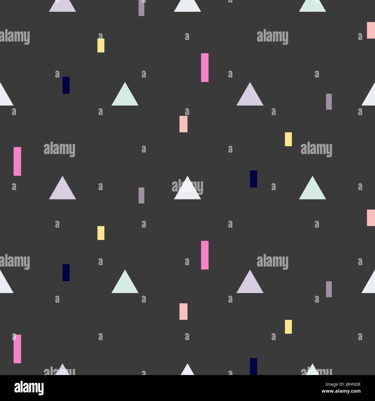 Vector seamless pattern with geometric shapes. Blue triangles and pink ...