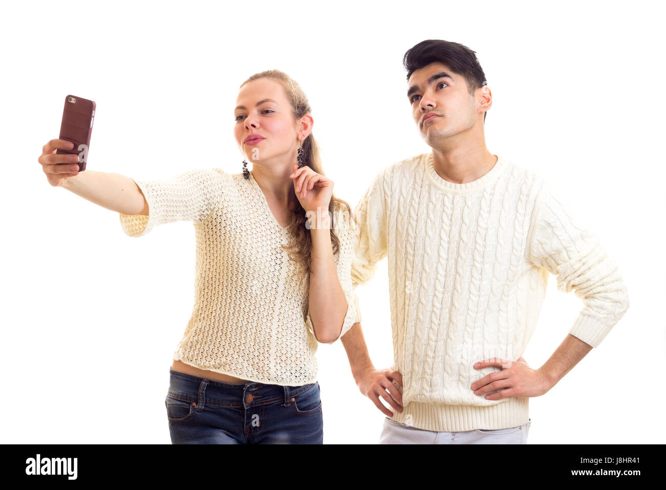 Young couple making selfie Stock Photo