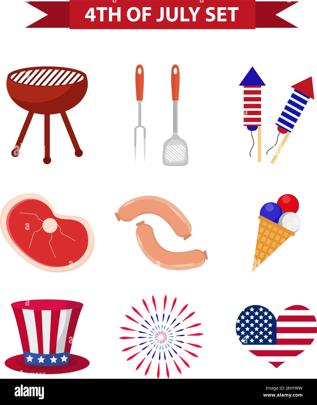 Bbq party for 4th of july Stock Vector Images - Alamy