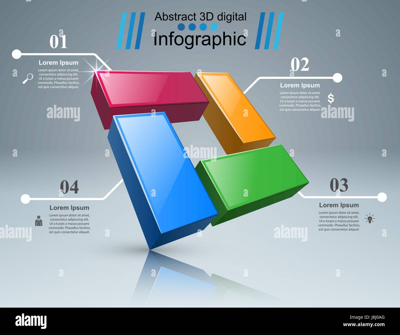 Abstract 3D digital illustration Infographic Stock Vector Image & Art ...