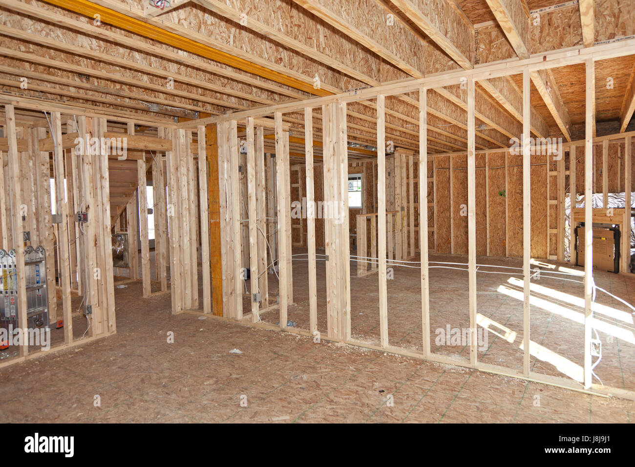 Framing The Walls On A New Home Stock Photo 143002889 Alamy
