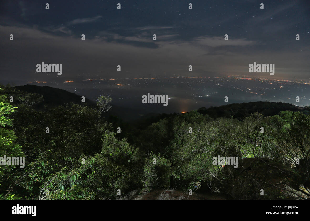 Night Landscape of Khitchakut Mountain in Chanthaburi province Holy ...