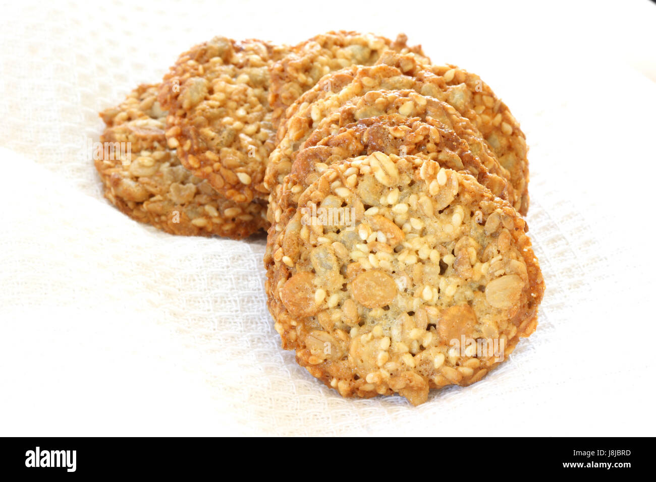 grain, biscuit, biscuits, cookies, cereal, close, grain, golden, stack, cookie, Stock Photo