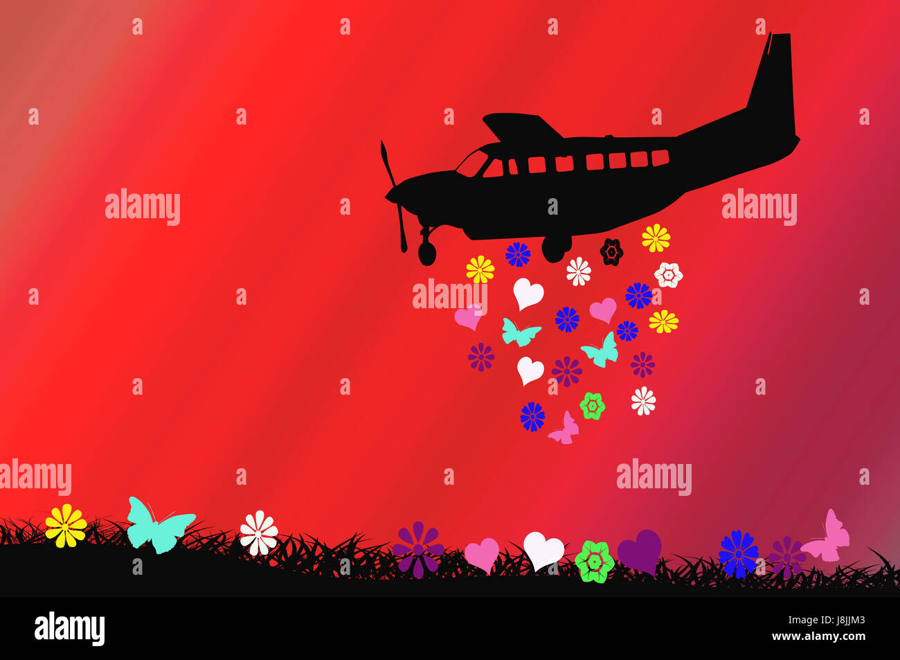 flower, flowers, plant, silhouette, shearcut, aircraft, aeroplane