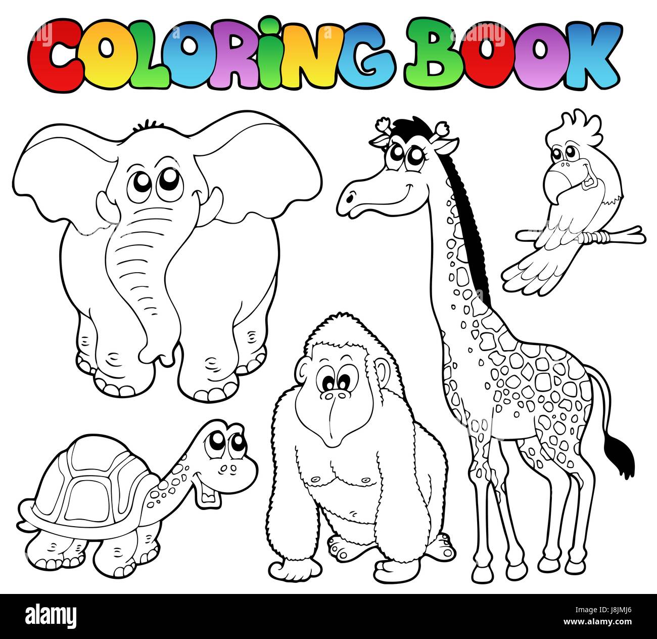 colour, animal, paint, tropical, painted, colouring, tropic, book, art, colour, Stock Photo