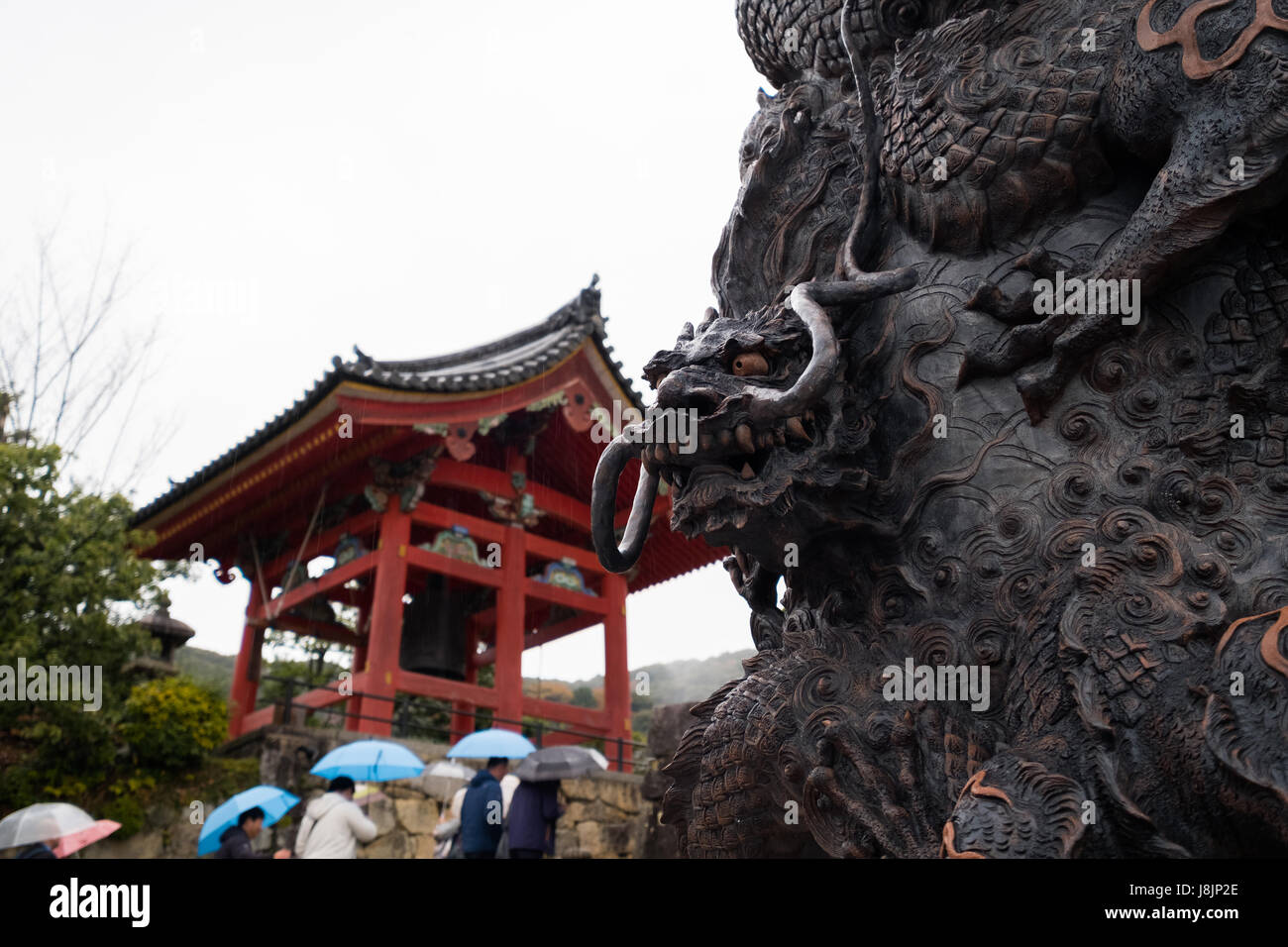Traditional Japanese dragon statue in Kyoto, Japan. Stock Photo
