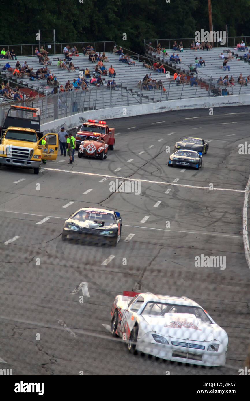 Cars on race track Orange County Speedway North Carolina Stock Photo