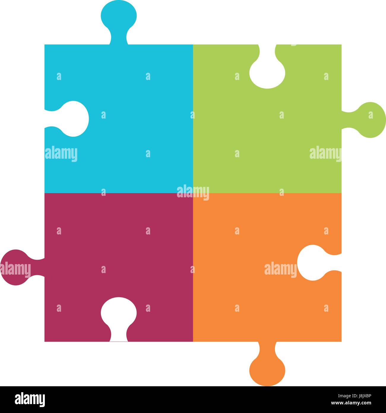 Four Piece Jigsaw Puzzle High Resolution Stock Photography and Images