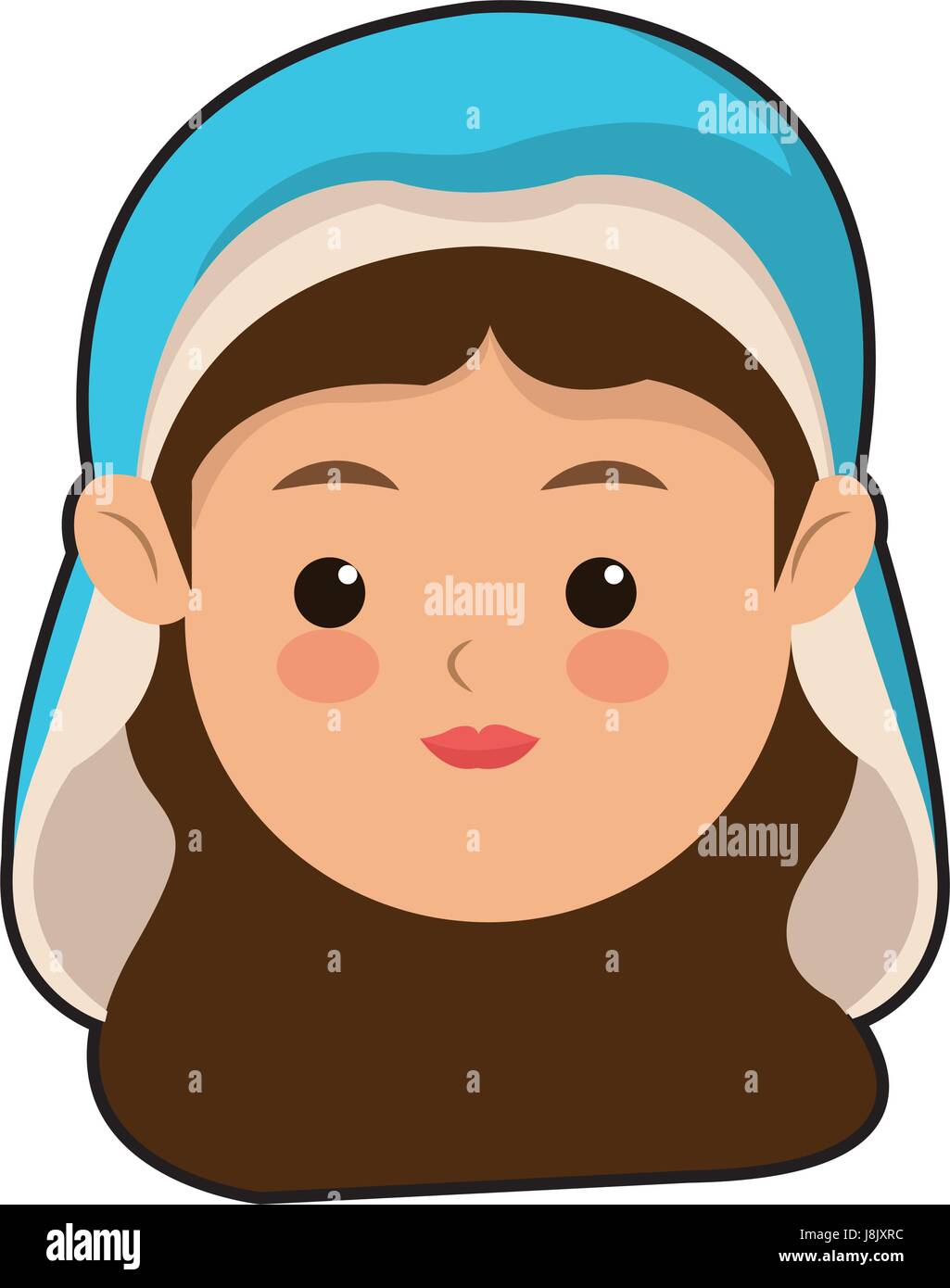 cute virgin mary character manger christmas Stock Vector Image &amp; Art ...