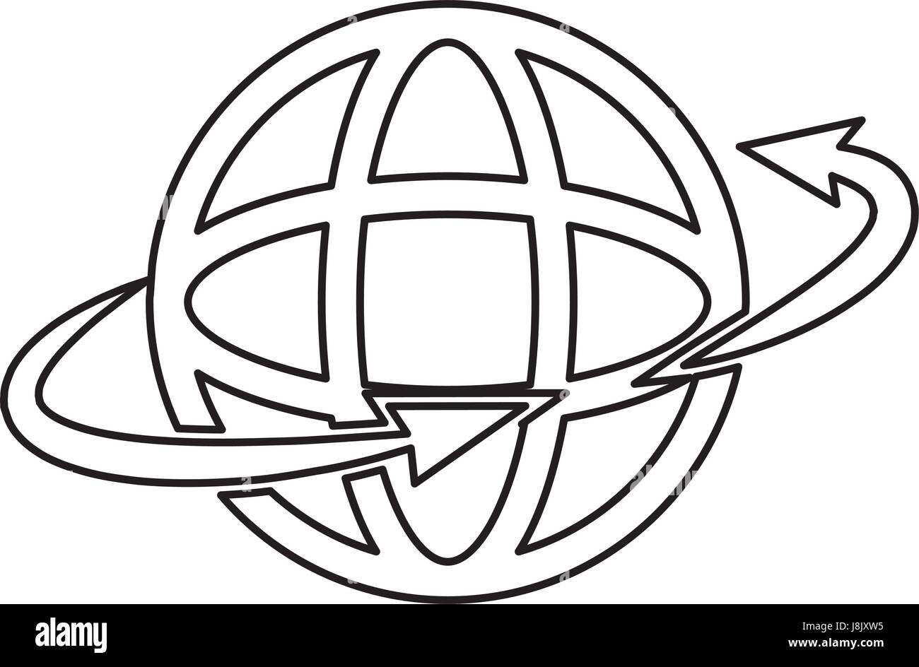 global around connection internet web icon outline Stock Vector Image ...