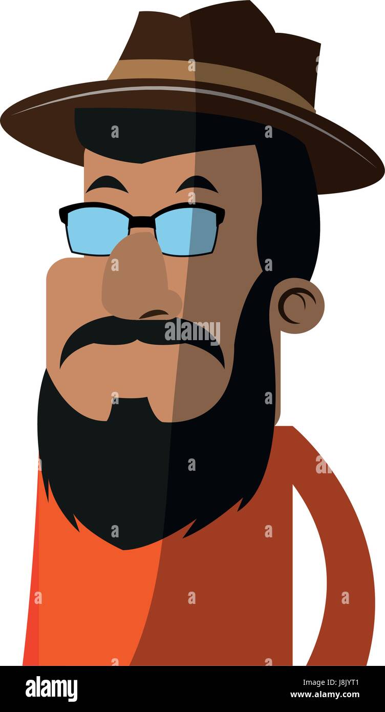 man with hipster style character icon image Stock Vector Image & Art ...