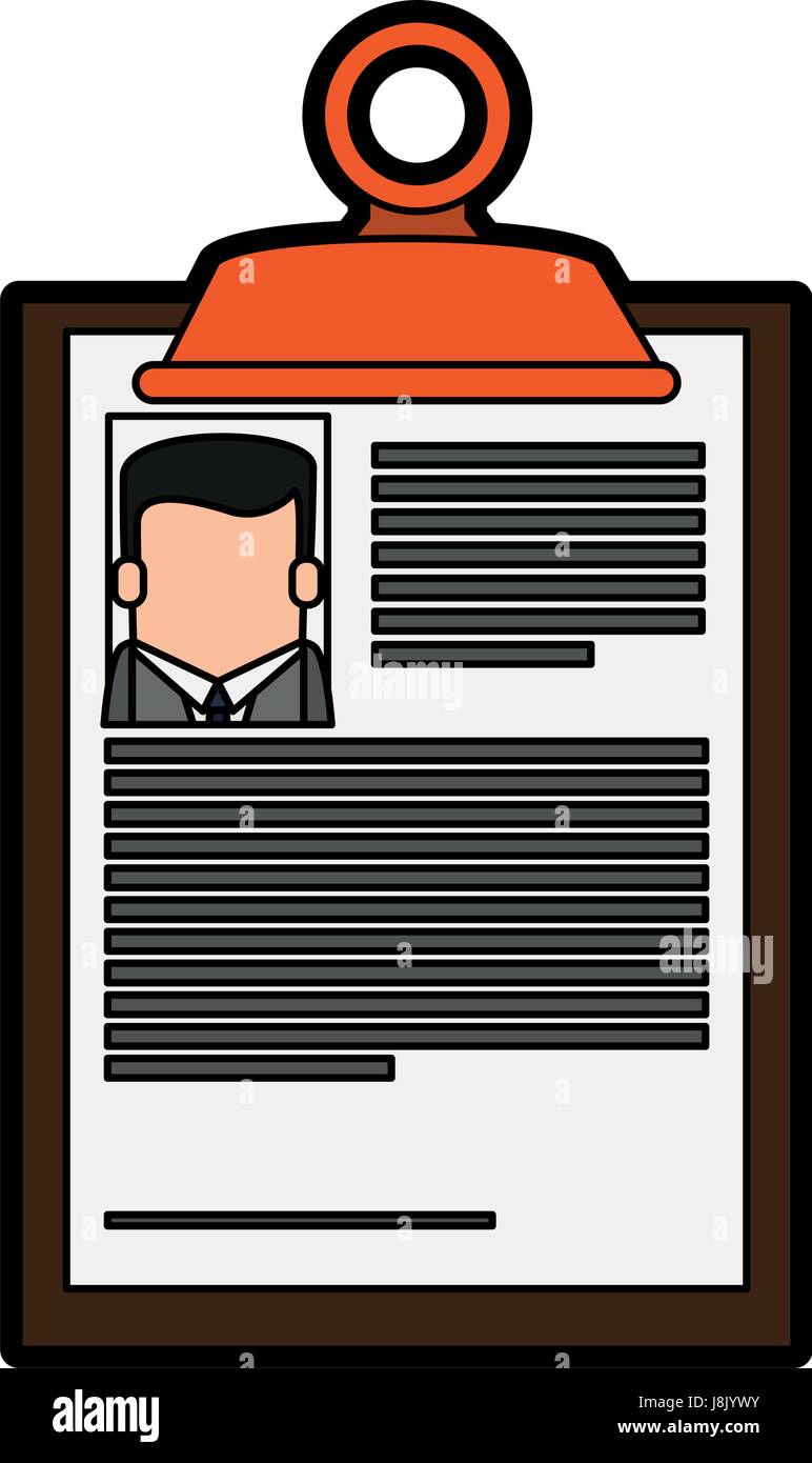 resume or curriculum vitae cv icon image on clipboard Stock Vector ...