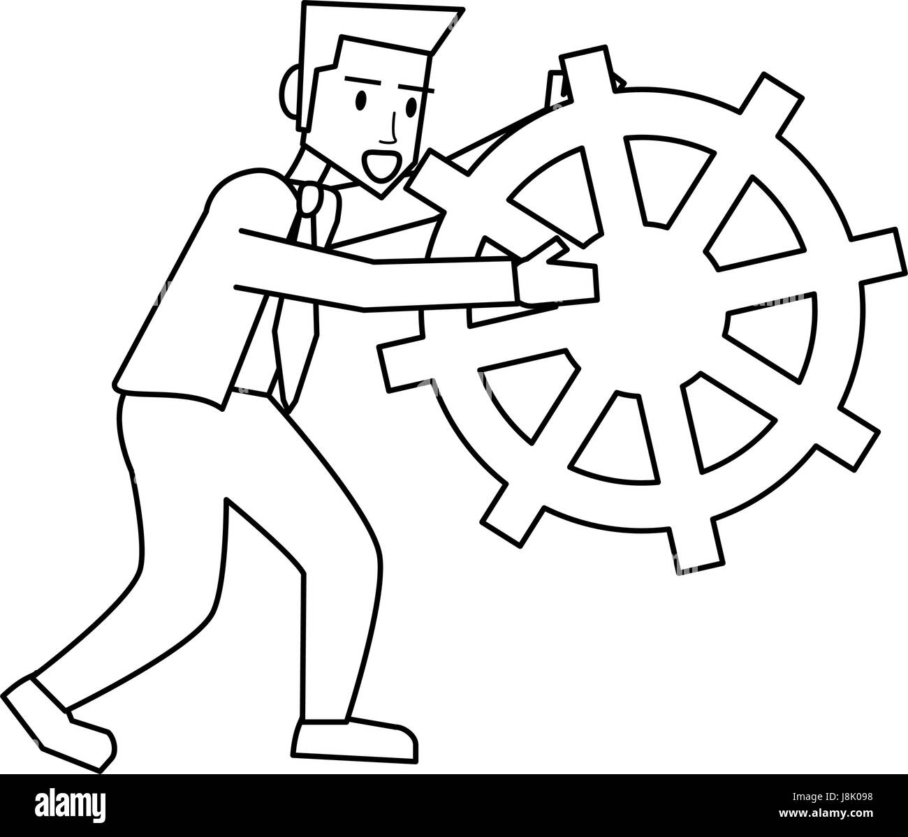 businessman holding gear icon image Stock Vector Image & Art - Alamy